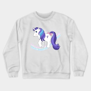 White unicorn with purple hair Crewneck Sweatshirt